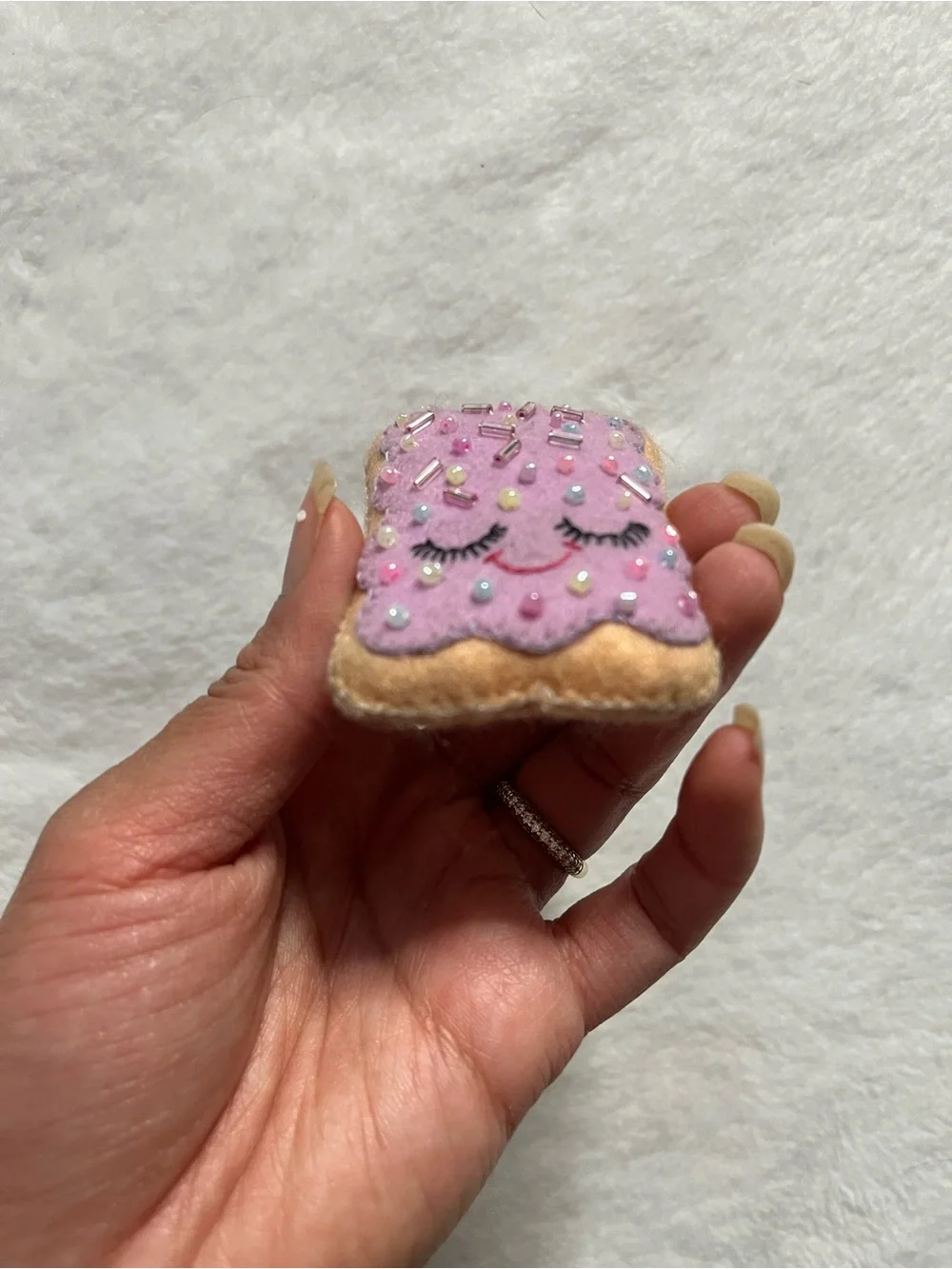 Pop tart  Cute Lavender Sprinkle Toast Keychain Charm
